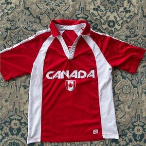 Red and White Canada rugby Shirt